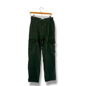 Urban Outfitters Cargo Carpenter Pants Lyocell Size 6 Green Y2K Utility 90s